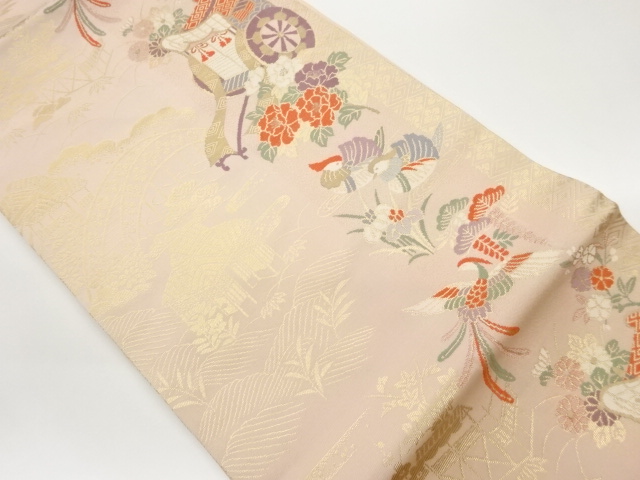 JAPANESE NAGOYA OBI / WOVEN FLORAL PLANTS